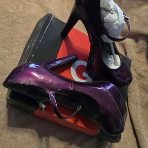 Guess Shiny Purple Heels